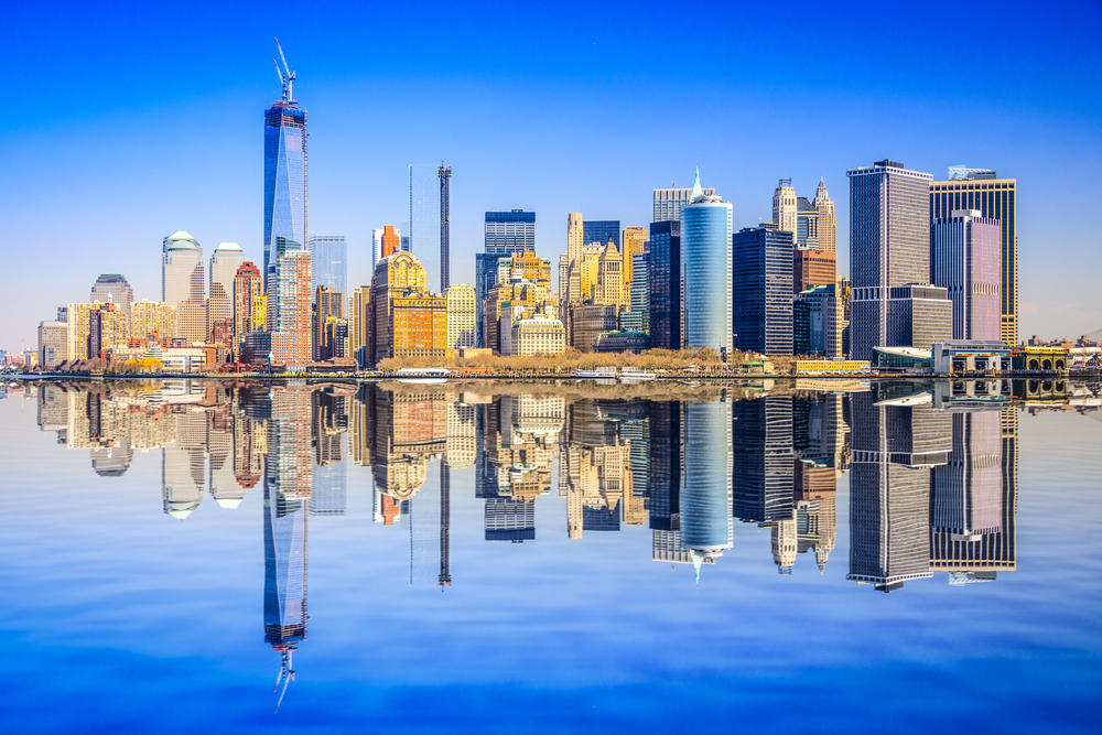 New York City, USA city skyline of Lower Manhattan.